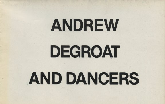 Document de diffusion de la compagnie Andrew de Groat and Dancers, ca. 1981, Médiathèque du CN D, Fonds Andy De Groat