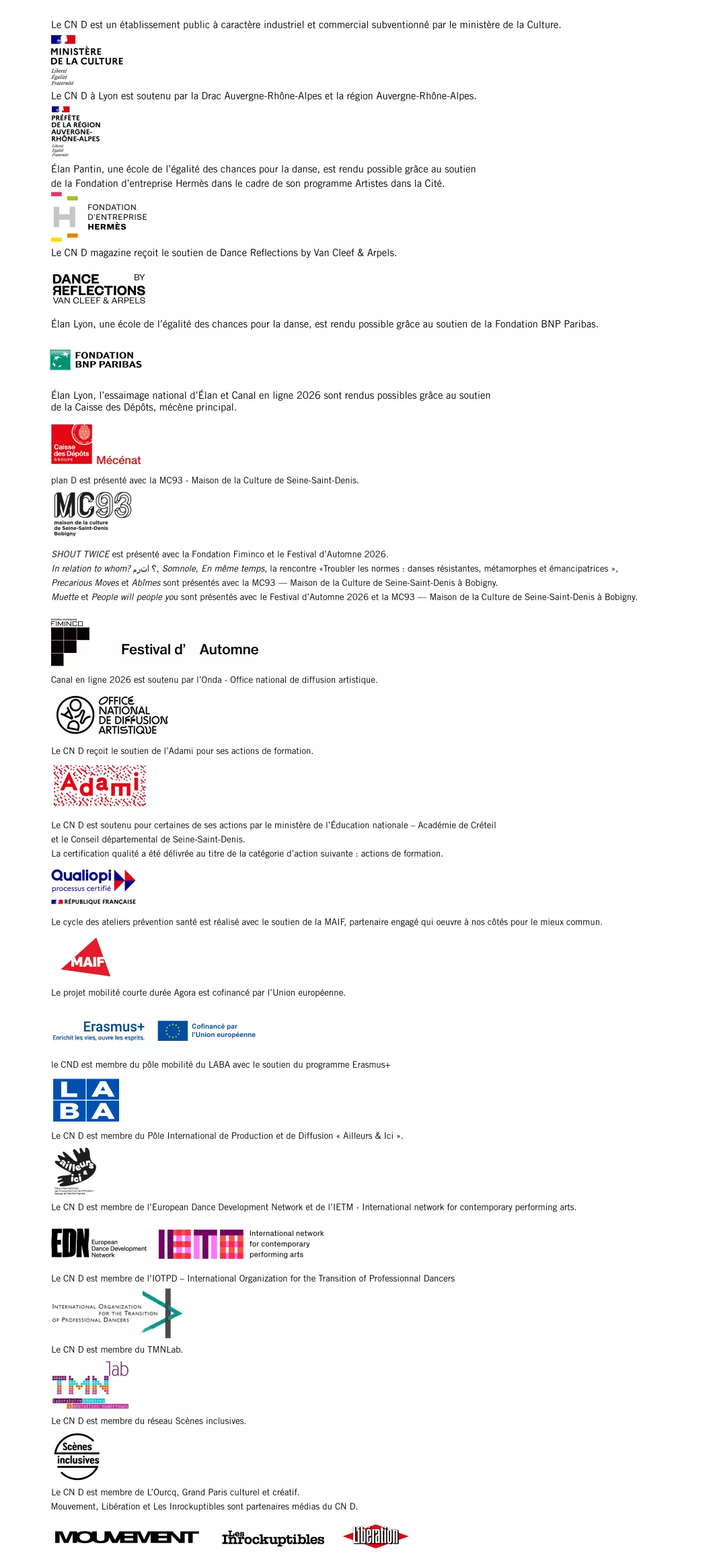 Logos partenaires automne