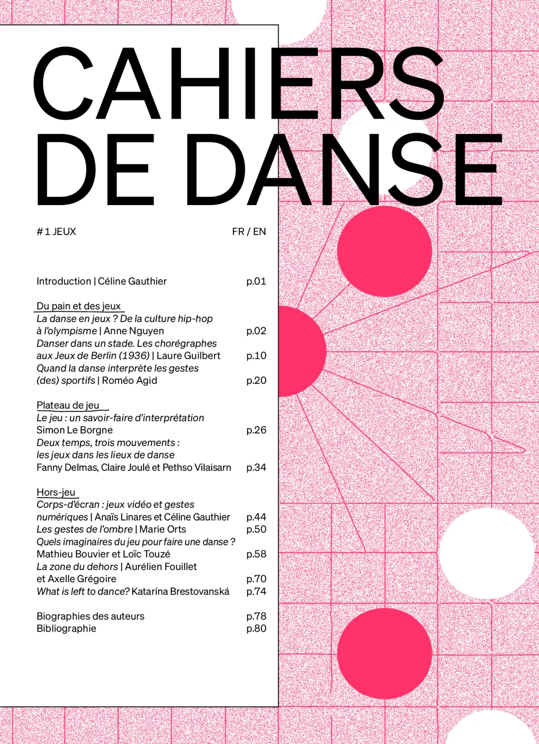 Jeux, Cahiers de danse n°1 