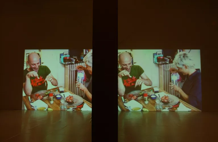 Wall Dancin’ – Wall Fuckin’ (2003) chorégraphie d'Alain Buffard, avec Régine Chopinot et Alain Buffard Fonds Alain Buffard / Compagnie PI:ES – Médiathèque du CN D Photographies Marc Domage