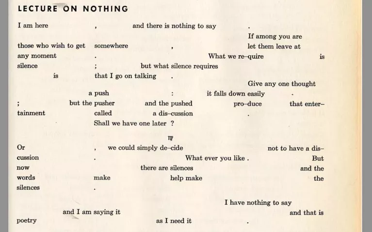 John Cage, Lecture on Nothing © DR
