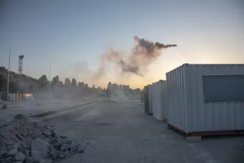 photo of a building site with prefabricated structures