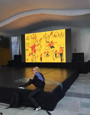 De la danse au dessin à la danse par Mathilde Monnier et François Olislaeger, Caravane Mexique 2017 © CN D