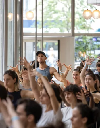 photo of a dance class during Camping 2023