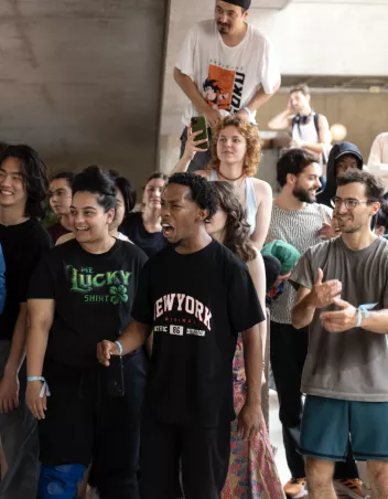 Photo of spectators in the lobby of CN D