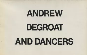 Photographie du document de diffusion de la compagnie Andrew de Groat and Dancers