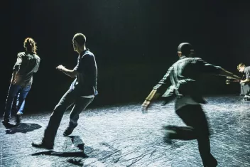Photo from the show ¡NO PASARÁN! showing dancers running