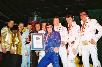 photo of Elvis impersonators at a competition