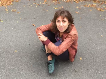 Photo of Katérina Andreou lying on the ground