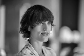 Black-and-white portrait of Tatiana Julien