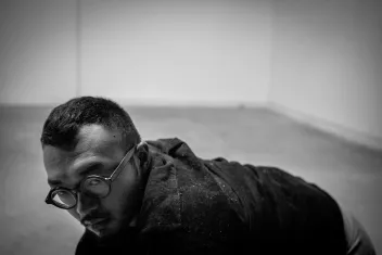 black-and-white photograph by the artist River Lin