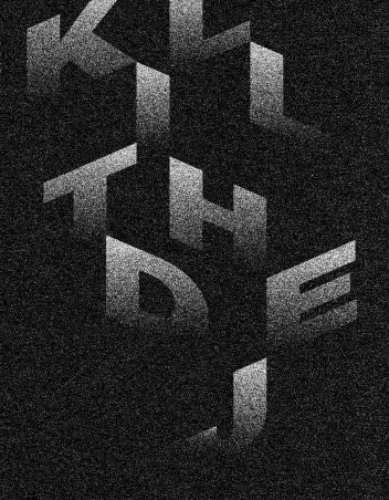 poster for the ‘Kill the DJ’ event on a black background with grey lettering