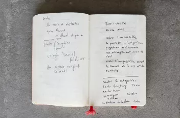 photo d'un carnet personnel d'Alain Buffard